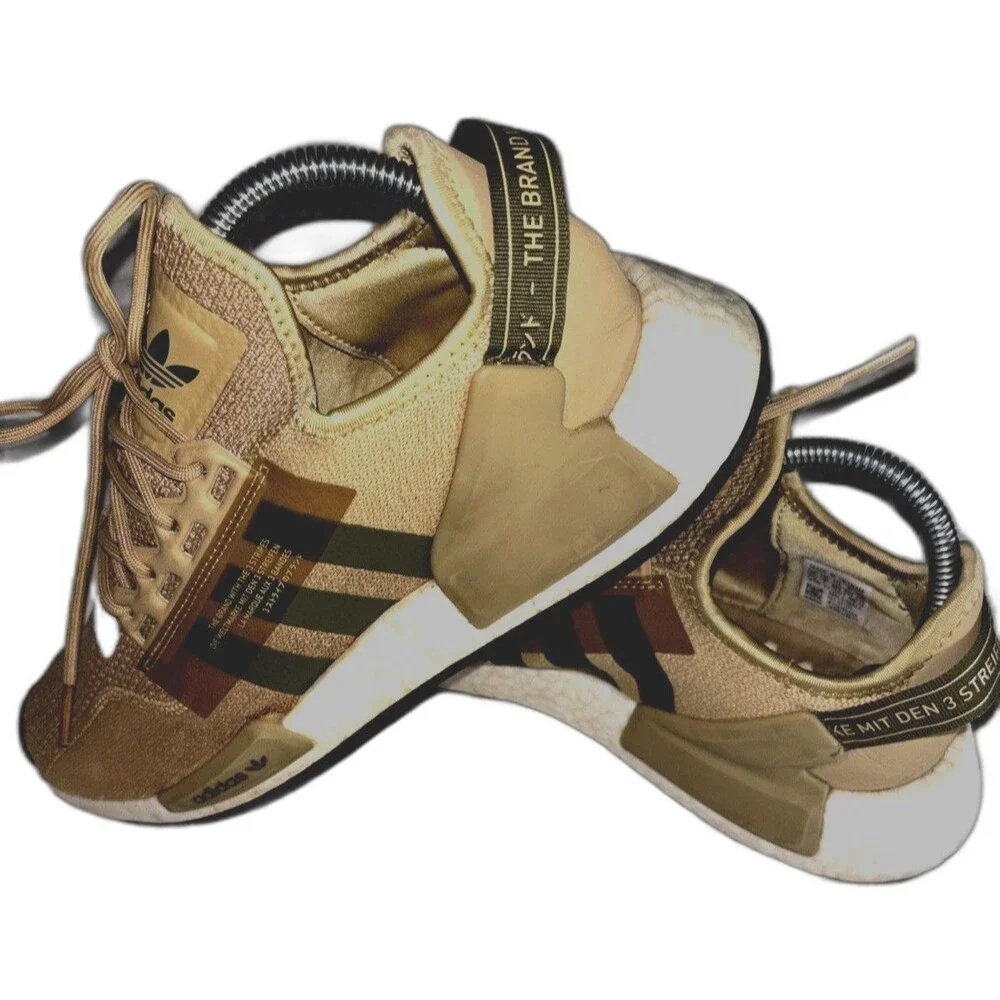 Adidas Men’s NMD R1 V2 Mesa Core Beige Sneakers Size 7.5 Lace Up Knit Running